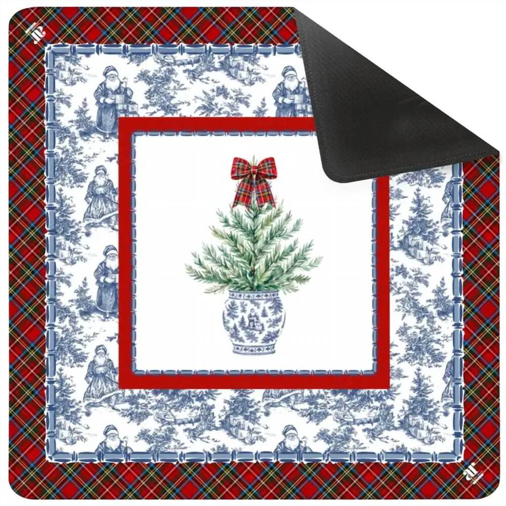 NEW ANDERS RUFF DESIGN CO women's tartan toile noel mat in red